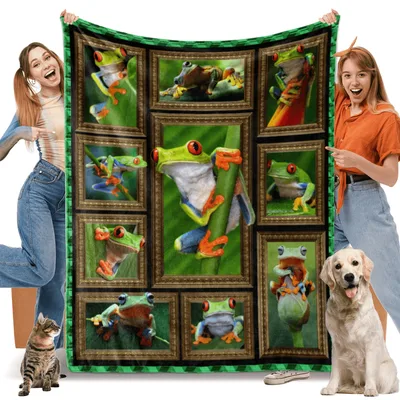 Red-Eyed Tree Frog Blanket for Frog Lovers