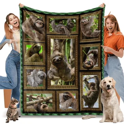 Sloth Photo Blanket for Sloth Animal Lovers