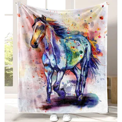 Watercolor Horse Blanket for Animal Lovers and Gift Givers