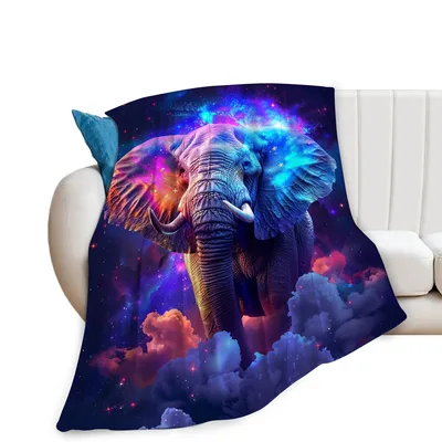 Galaxy Elephant Blanket for Animal Lovers and Dreamers