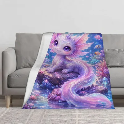 Axolotl Dragon Blanket for Dreamy Cozy Days