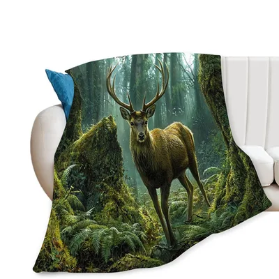 Stag Forest Blanket for Nature Lovers and Dreamers