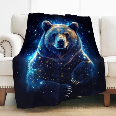Galaxy Bear Blanket for Animal Lovers and Cozy Nights