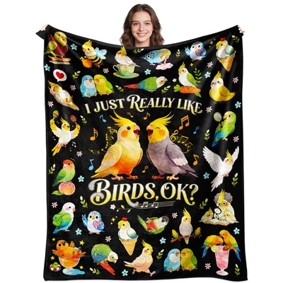 Cockatiel Lover Blanket: Birds, OK? Throw for Bird Fans