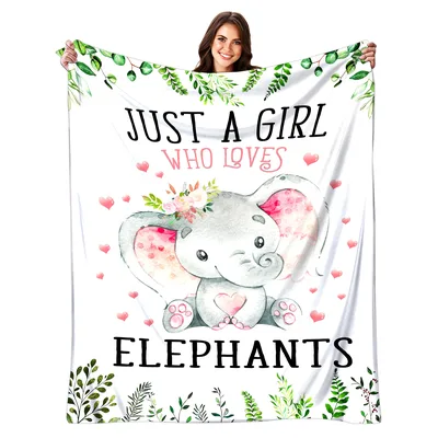 Elephant Girl Blanket for Animal Lovers and Kids