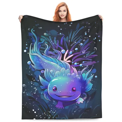 Purple Axolotl Blanket for Cozy Animal Lovers