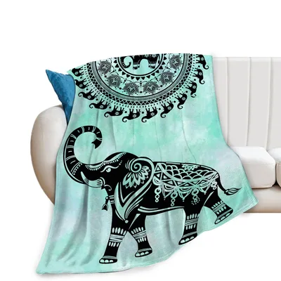 Boho Mandala Blanket: Elephant Art with Intricate Patterns