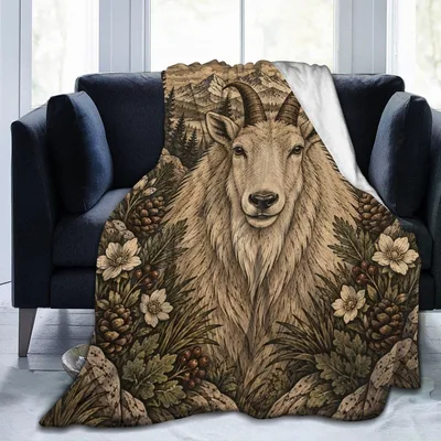 Mountain Goat Blanket for Peak-Loving Hearts