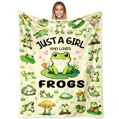 Frog Lover Cute Frogs Blanket for Frog Fans