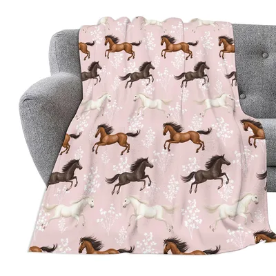 Galloping Horses Blanket for Horse Lovers and Cozy Nights