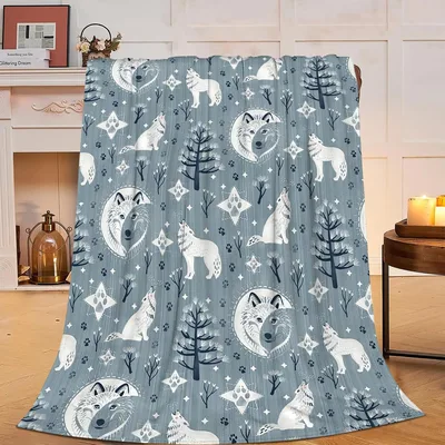 Wolf Pattern Forest Blanket: Cozy Wild Wolf Design