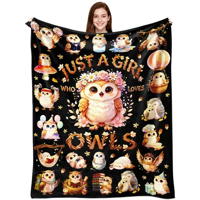 Owl Lover Cute Owls Blanket: Just a Girl Who Loves Owls Design