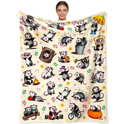 Cute Opossum Blanket for Animal Lovers and Cozy Fans