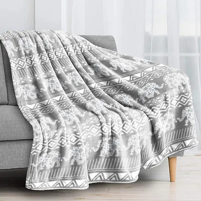 Elephant Print Throw Blanket for Boho Home Lovers
