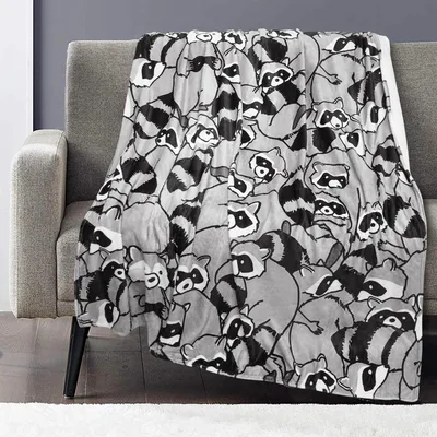 Raccoon Pattern Animal Blanket