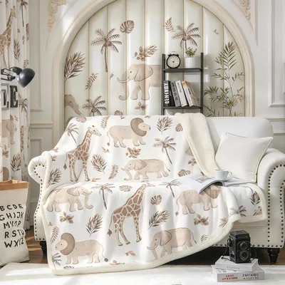 Safari Animal Blanket for Wildlife Lovers and Jungle Fans