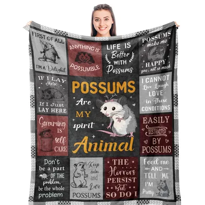 Possum Spirit Animal Blanket: Funny Quotes Throw