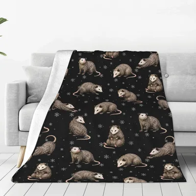 Opossum Snowflake Blanket for Animal Lovers