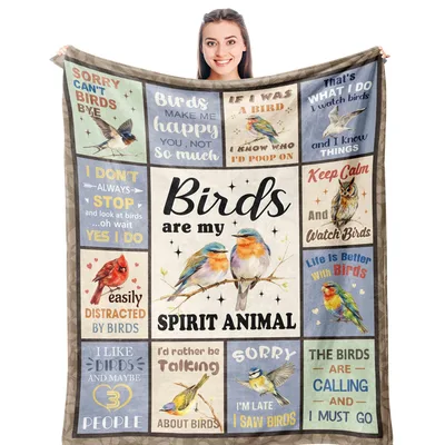 Birds Spirit Animal Blanket: Bird Lover Collage Throw