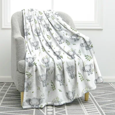 Elephant Nursery Blanket: Cute Baby Elephant Pattern for Kids