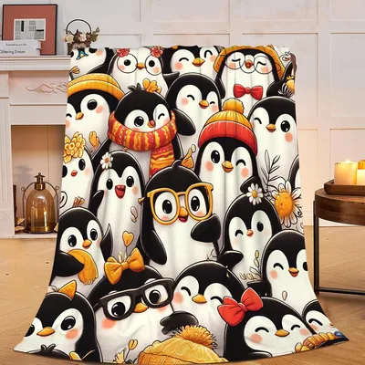 Penguin Friends Blanket: A Crowd of Cozy Penguins