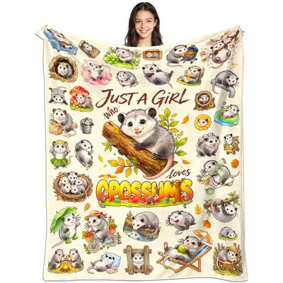 Opossum Animal Lover Blanket: Just a Girl Who Loves Opossums Design