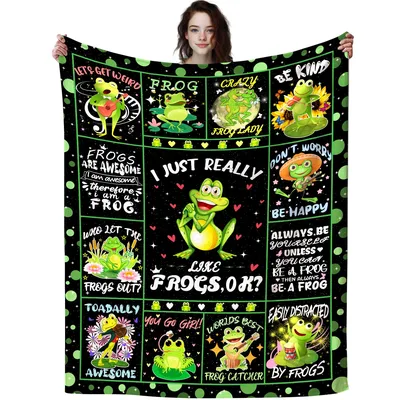 Frog Themed Blanket: A Cozy Patchwork of Frog Sayings