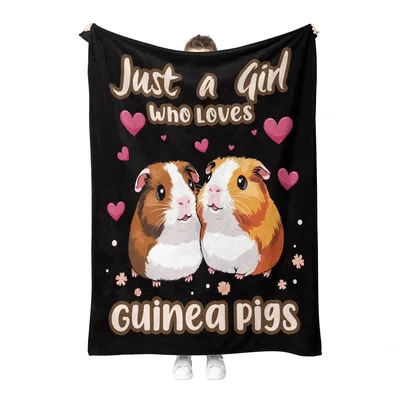 Just a Girl Who Loves Guinea Blanket Gift for Animal Lovers
