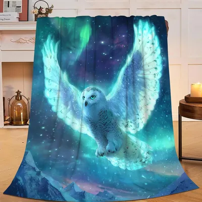 Northern Lights Owl Blanket for Cozy Nights and Gifts