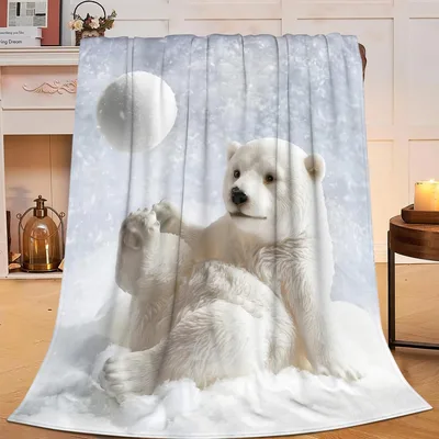 Polar Bear Snow Blanket: Cozy Arctic Bear Design for Winter Lovers