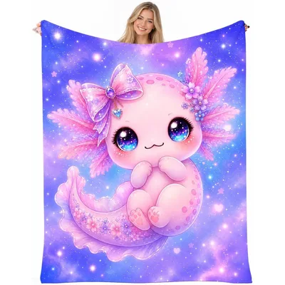 Cute Axolotl Galaxy Blanket for Cozy Nights and Gifts