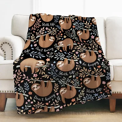 Sloth life Don't hurry Blanket for Cozy Slow Days