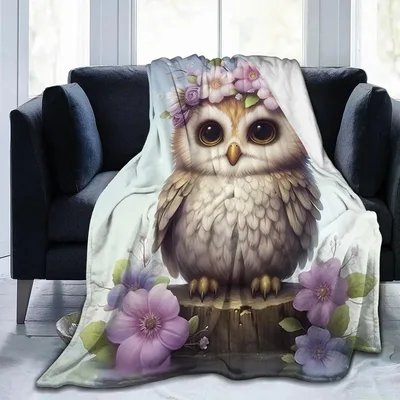 Woodland Owl Blanket: A Sweet Floral Owl for Cozy Days