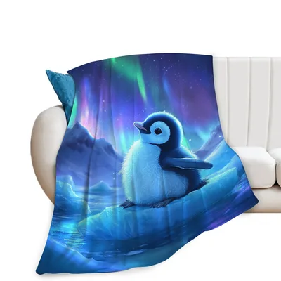 Northern Lights Penguin Blanket for Cozy Nights
