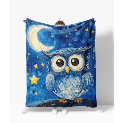 Starry Night Owl Blanket for Cozy Nights In