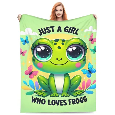 Cute Frog Girl Blanket: Just a Girl Who Loves Frogg