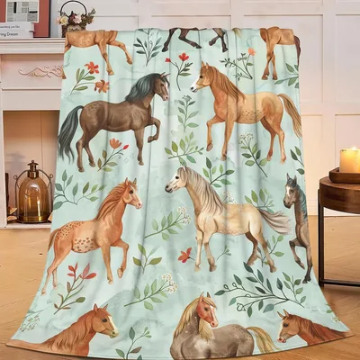 Horse Animal Print Blanket for Horse Lovers and Dreamers