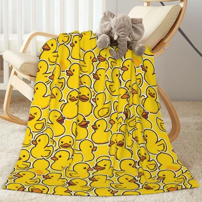 Yellow Duck Blanket: A Cheerful Pattern of Rubber Ducks