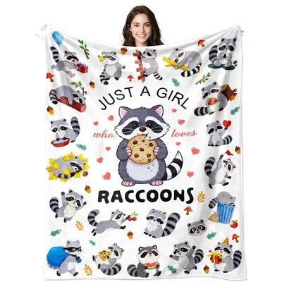 Raccoon Lover Blanket for the Girl Who Loves Raccoons