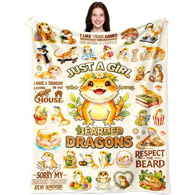Bearded Dragon Mom Blanket: Cute Lizard Throw Gift