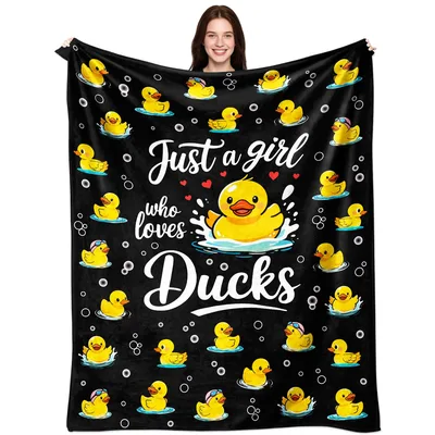 Rubber Duck Girl Blanket for Duck Lovers