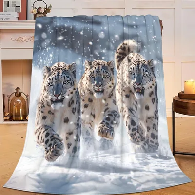 Snow Leopard Blanket for Winter Cozy Nights