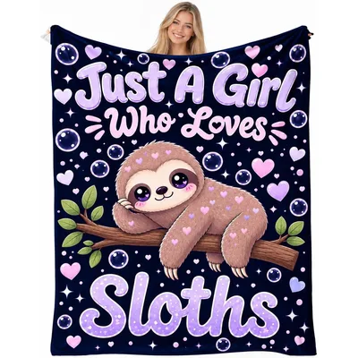 Sleepy Sloth Dreams Blanket for Sloth-Loving Girls