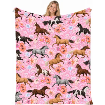 Pink Floral Horse Blanket for Horse Lovers and Riders