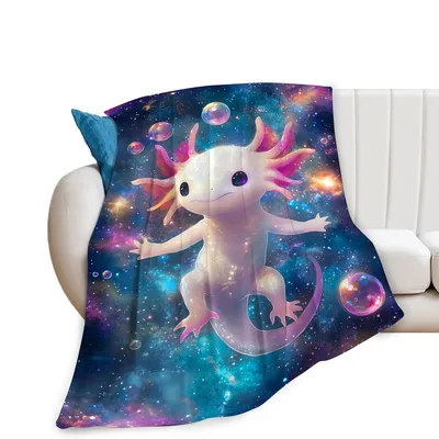 Galaxy Axolotl Blanket for Animal Lovers and Dreamers