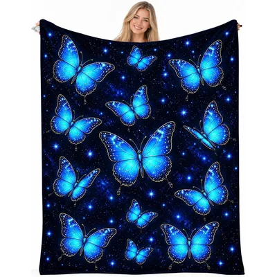 Starry Night Butterfly Blanket for Butterfly Lovers