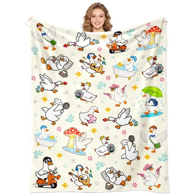 Silly Goose Blanket: Cute Geese Doing Everyday Things