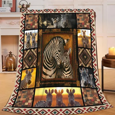 Zebra Lover Blanket with Striped Zebra Photos