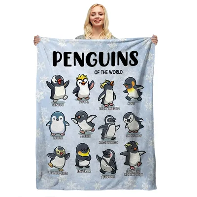 Penguins of The World Gentoo Blanket