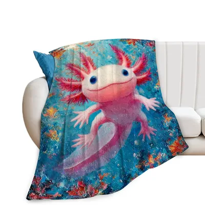 Axolotl Painting Underwater Blanket for Animal Lovers